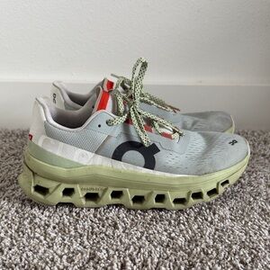 On Running Cloudmonster in Green and Gray